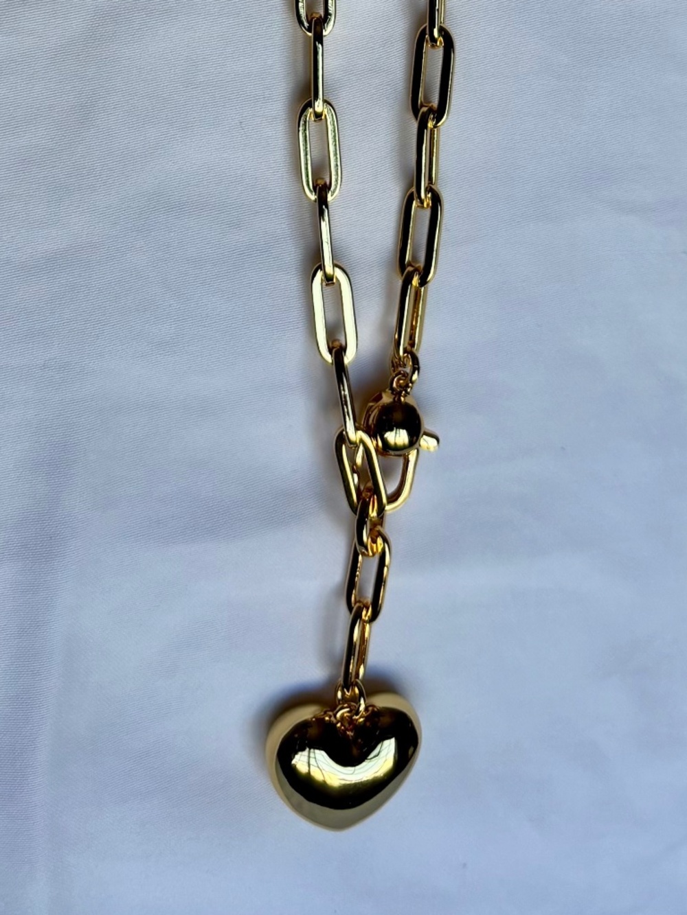 Jenny Bird Paperclip Chain Heart Pendant Necklace